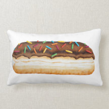 Chocolate Long John Donut met Sprinkles Pillow