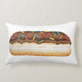 Chocolate Long John Donut met Sprinkles Pillow Kussen