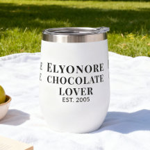 Chocolate Lover Black Script Personalized Name Est