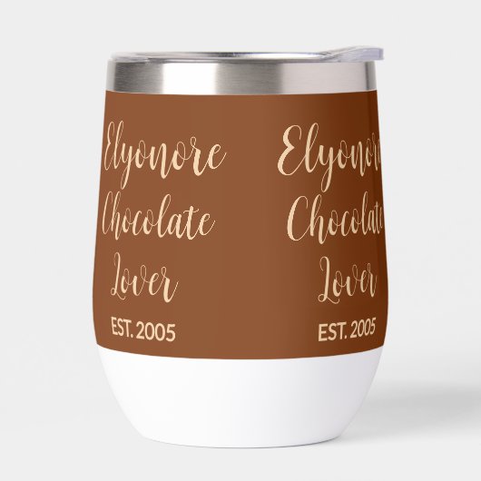 Chocolate Lover Cream Script Personalized Name Est (Gauche)
