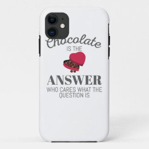 Chocolate Lover Quote Gift Chocolate is het antwoo iPhone 11 Hoesje