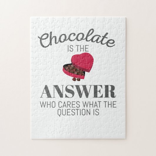 Chocolate Lover Quote Gift Chocolate is het antwoo Legpuzzel (Verticaal)