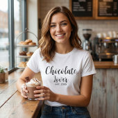 Chocolate Lover Script Established Design T-shirt