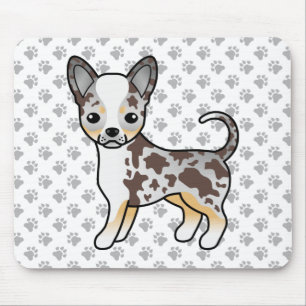 Chocolate Merle Smooth Coat Chihuahua Dog & Paws Muismat