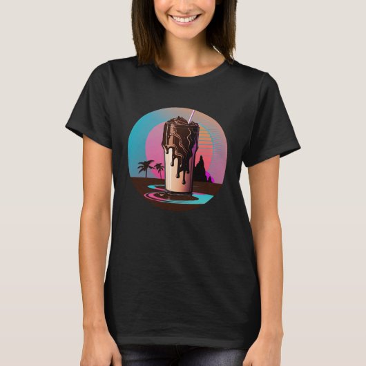 Chocolate Milk Synthwave 80s Retrowave Aesthetic T-shirt (Voorkant)