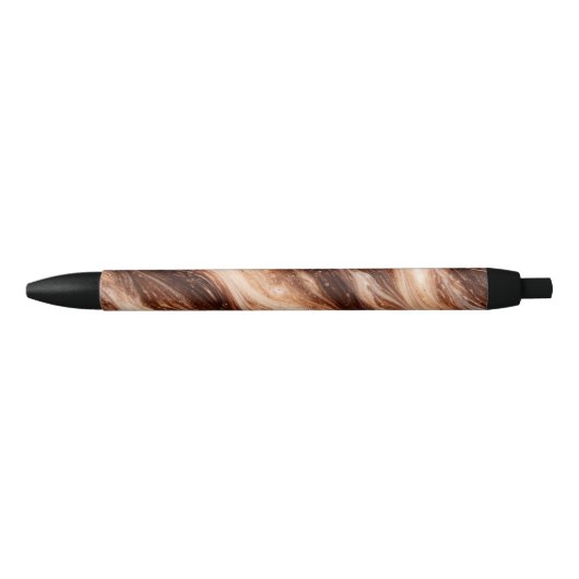Chocolate Milkshake Marble Texture Zwarte Inkt Pen (Voorkant)