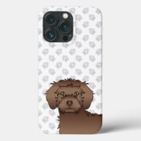 Chocolate Mini Goldendoodle Mopshoofd Cute Cartoon