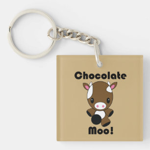 Chocolate Moo Kawaii Cow Sleutelhanger