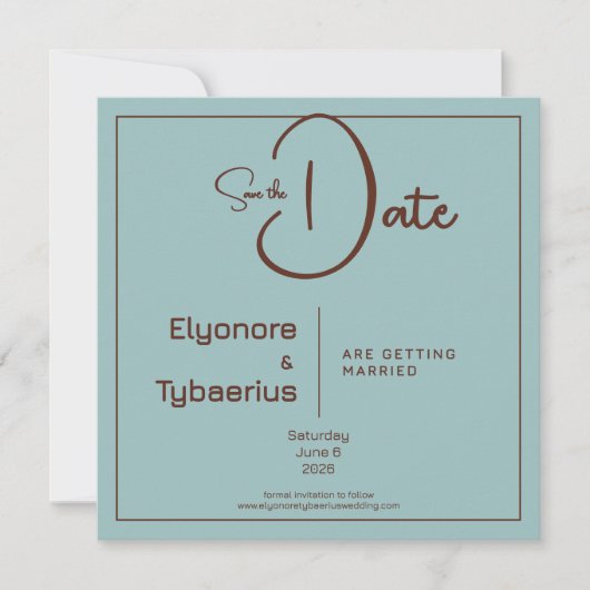 Chocolate Mood Minimal Wedding Save the Date Kaart (Voorkant)