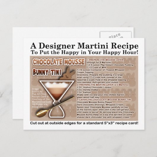 Chocolate Mousse Bunny Easter Martini Recept Kaart (Voorkant / Achterkant)