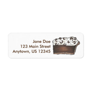 Chocolate Mousse Pie Slice Dessert Adresetiketten Etiket