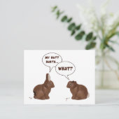 Chocolate Neaster Bunny Rabbits Butt Hurts Feestdagenkaart (Staand voorkant)