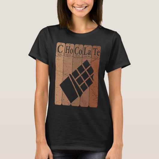 Chocolate Periodic Table Elements Chocoholic Choco T-shirt (Voorkant)