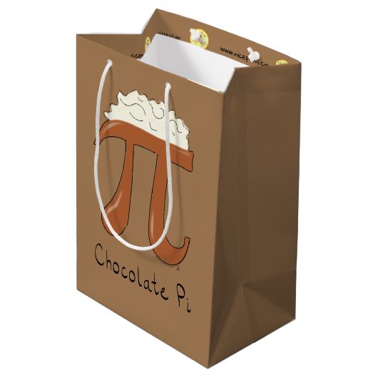 Chocolate Pi Day Symbool Wiskunde Leraar Funny Medium Cadeauzakje (Achterkant Gekanteld)