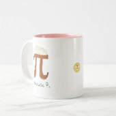 Chocolate Pi Day Symbool Wiskunde Leraar Funny Tweekleurige Koffiemok (Voorkant links)
