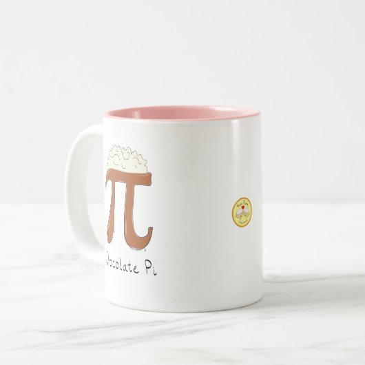 Chocolate Pi Day Symbool Wiskunde Leraar Funny Tweekleurige Koffiemok (Voorkant links)