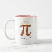Chocolate Pi Day Symbool Wiskunde Leraar Funny Tweekleurige Koffiemok (Links)