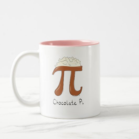 Chocolate Pi Day Symbool Wiskunde Leraar Funny Tweekleurige Koffiemok (Links)