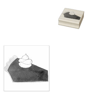 Chocolate Pie Whipped Cream Slice Dessert Baking Rubberstempel