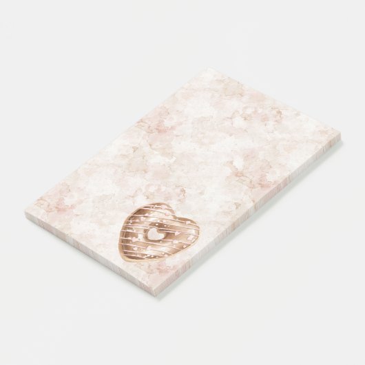 Chocolate Pink Heart Cookie Post-it® Notes (Schuin)
