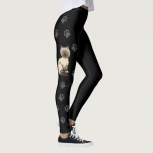 Chocolate Point Birma/Ragdoll Kat & Pootjes Zwart Leggings