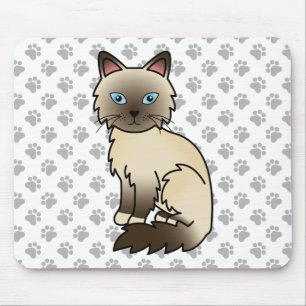 Chocolate Point Birmaanse kat / Ragdoll Cute Kat & Muismat