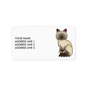 Chocolate Point Birman / Ragdoll Kat & Aangepaste Etiket
