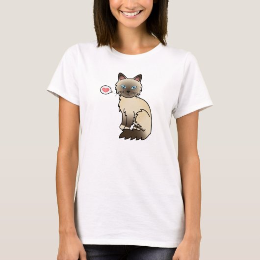 Chocolate Point Birman / Ragdoll Kat Liefde T-shirt (Voorkant)
