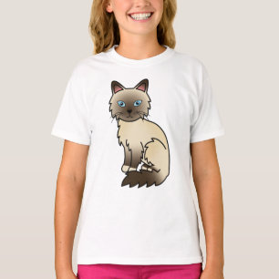 Chocolate Point Birman / Ragdoll Mooie Cartoon Kat T-shirt