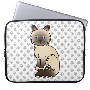 Chocolate Point Birman / Ragdoll Mooie Kat & Pootj Laptop Sleeve
