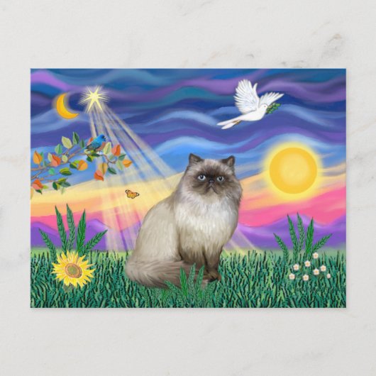Chocolate Point Himalayan Cat - Twilight Briefkaart (Voorkant)
