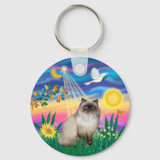 Chocolate Point Himalayan Cat - Twilight Sleutelhanger