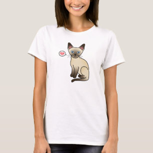 Chocolate Point Siamese Kattenras Illustratie T-shirt