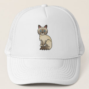 Chocolate Point Tabby Birman / Ragdoll Cartoon Kat Trucker Pet