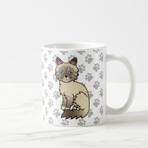 Chocolate Point Tabby Birman / Ragdoll Kat & Pootj Koffiemok