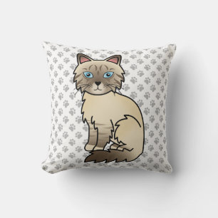Chocolate Point Tabby Birman / Ragdoll Kat & Pootj Kussen