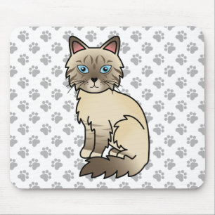 Chocolate Point Tabby Birman / Ragdoll Kat & Pootj Muismat