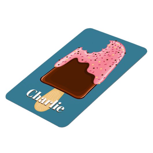 Chocolate Popsiche, aangepaste naam en kleurenmagn Magneet (Linkerzijde)