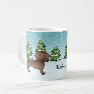 Chocolate Smooth Coat Dachshund - Winterbos Koffiemok