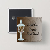 Chocolate Snoep Buffet Bar, Urn of Sweets Vierkante Button 5,1 Cm (Voorkant /achterkant)