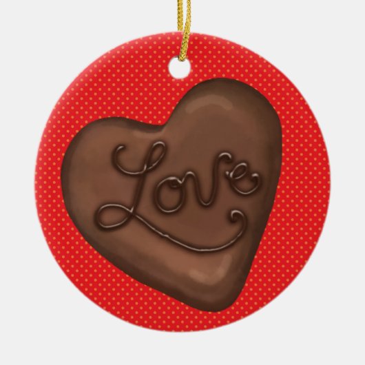 Chocolate Snoep Love - SRF Keramisch Ornament (Voorkant)