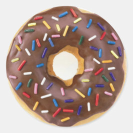 Chocolate Sprinkles Doughnut Ronde Sticker