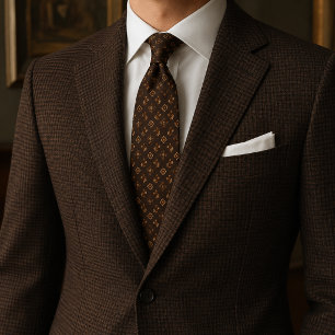 Chocolate Tabak Erfgoed Jacquard Stropdas