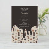 Chocolate Theme Pattern Vrijgezellenfeest Kaart (Staand voorkant)