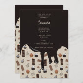 Chocolate Theme Pattern Vrijgezellenfeest Kaart (Voorkant / Achterkant)