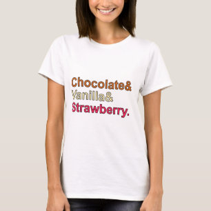 Chocolate Vanilla aardbei Neapolitan Ice Cream T-shirt