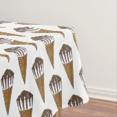 Chocolate Vanilla Ice Cream Nutty Nuts Buddy Cone Tafelkleed (Voorbeeld)