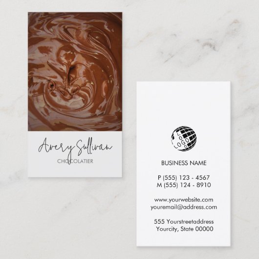 Chocolatier Chef Baker Carte de visite (Devant / Derrière)