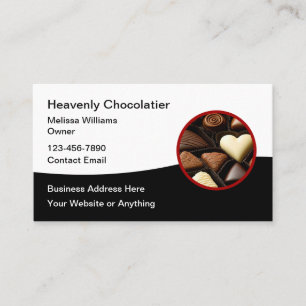 Chocolatier Chocolat Thème Cartes de visite