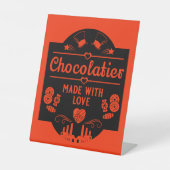 Chocolatier Maker Reclamebord Met Voetstuk (Voorkant)